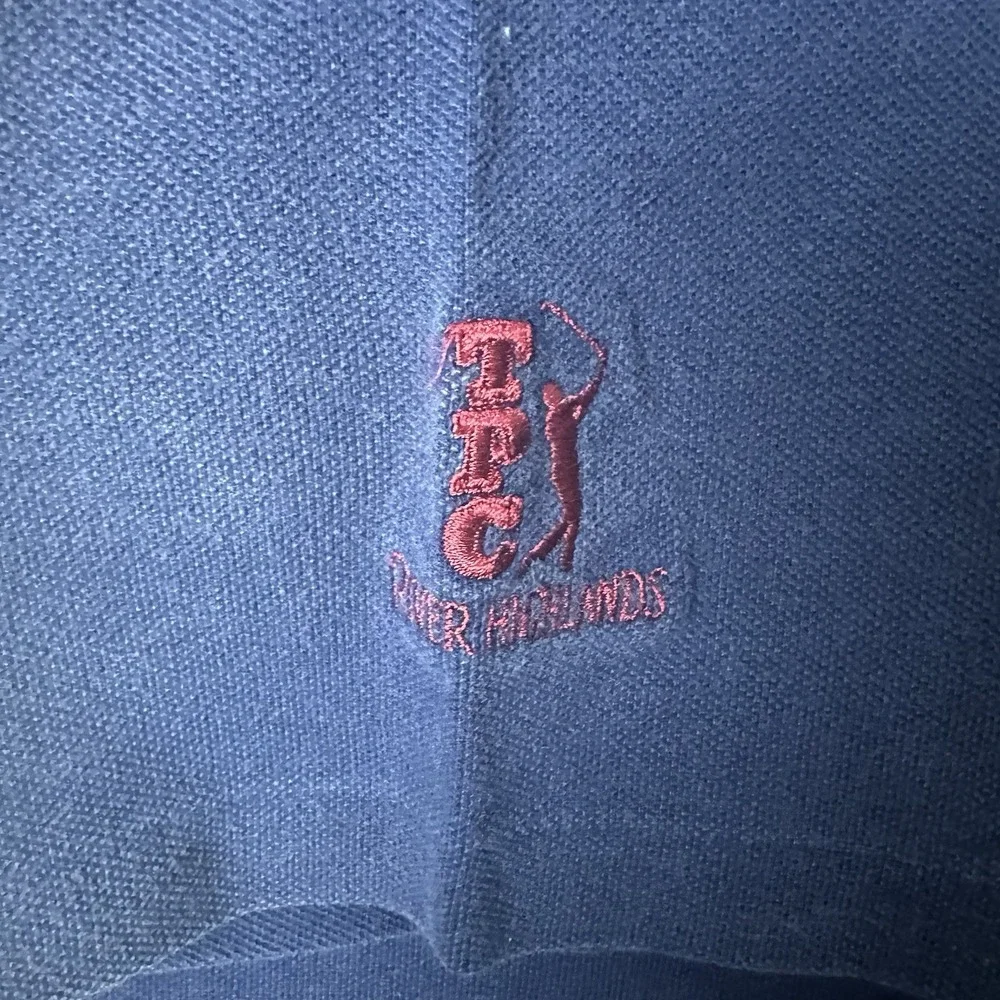 Polo Golf Ralph Lauren Shirt Mens L Navy TPC River Highlands‎ Embroidered Polo